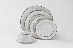 Double Silver Rim Plate Sets